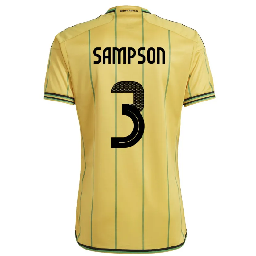 Danxen Dame Jamaica Vyan Sampson #3 Gul Hjemmetrøye Drakt Trøye 24-26 Skjorter T-Skjorte
