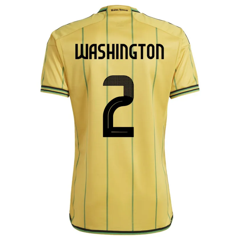 Danxen Dame Jamaica Solai Washington #2 Gul Hjemmetrøye Drakt Trøye 24-26 Skjorter T-Skjorte