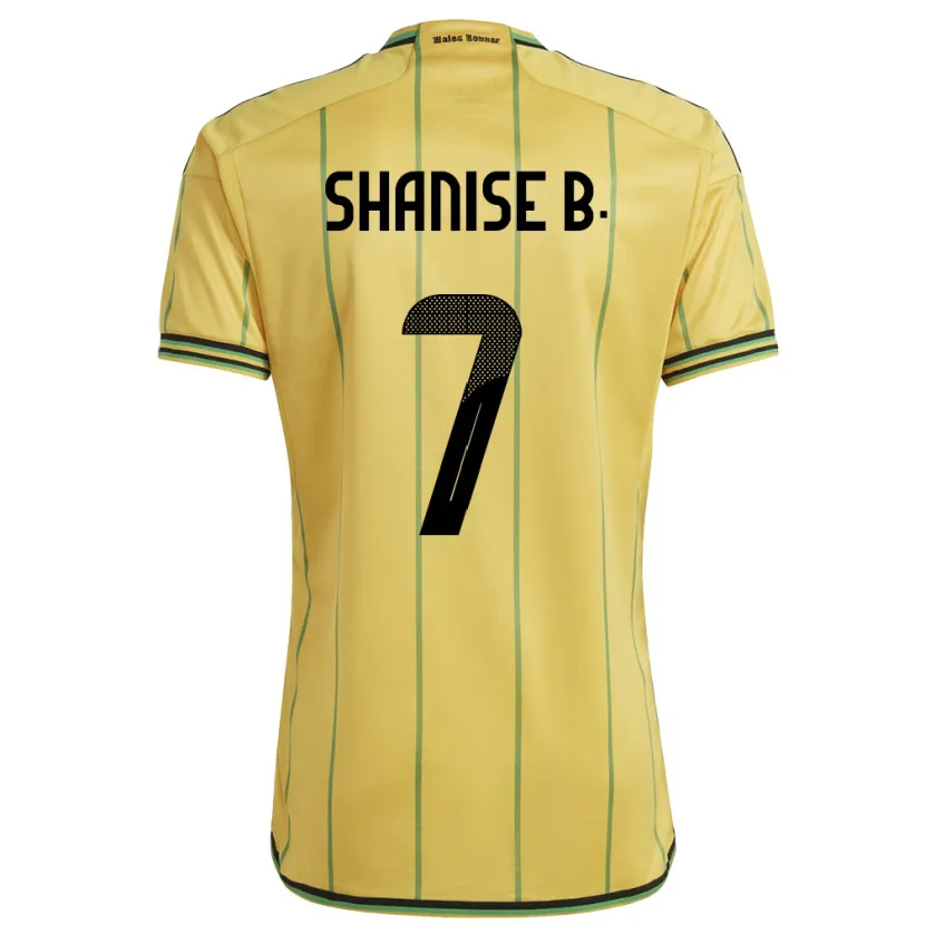Danxen Dame Jamaica Shanise Buckley #7 Gul Hjemmetrøye Drakt Trøye 24-26 Skjorter T-Skjorte