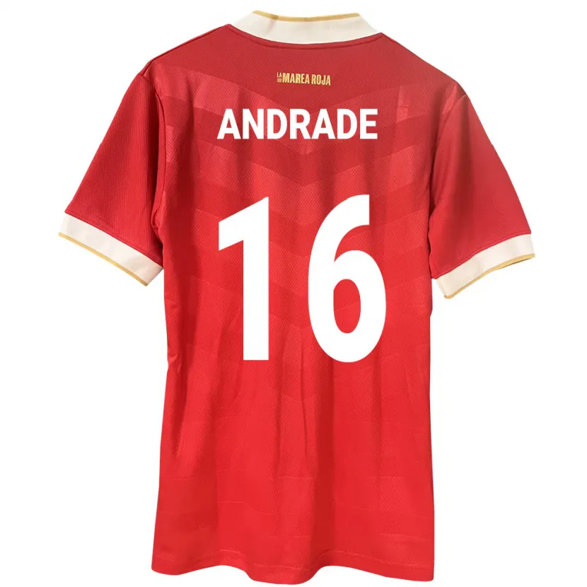 Danxen Dame Panama Andrés Andrade #16 Rød Hjemmetrøye Drakt Trøye 24-26 Skjorter T-Skjorte