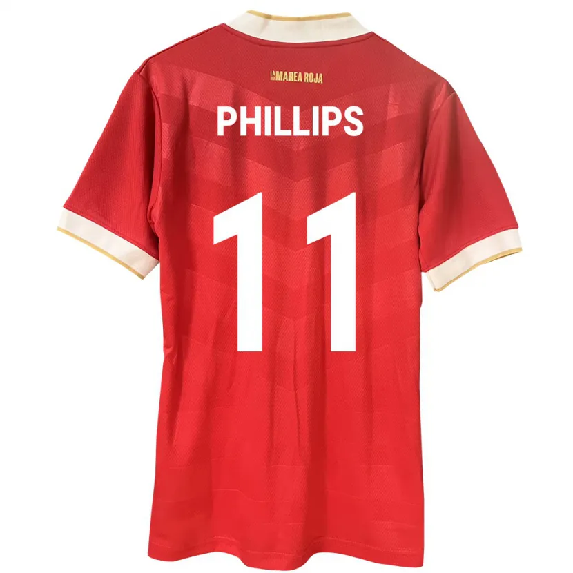 Danxen Dame Panama Ricardo Phillips #11 Rød Hjemmetrøye Drakt Trøye 24-26 Skjorter T-Skjorte