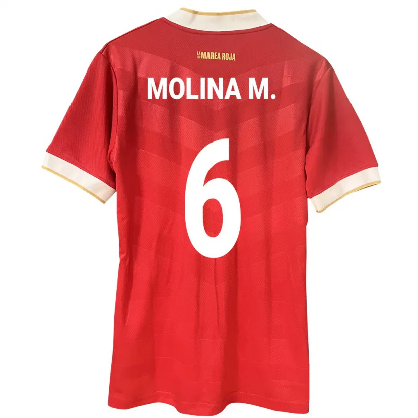 Danxen Dame Panama Mariana Molina #6 Rød Hjemmetrøye Drakt Trøye 24-26 Skjorter T-Skjorte