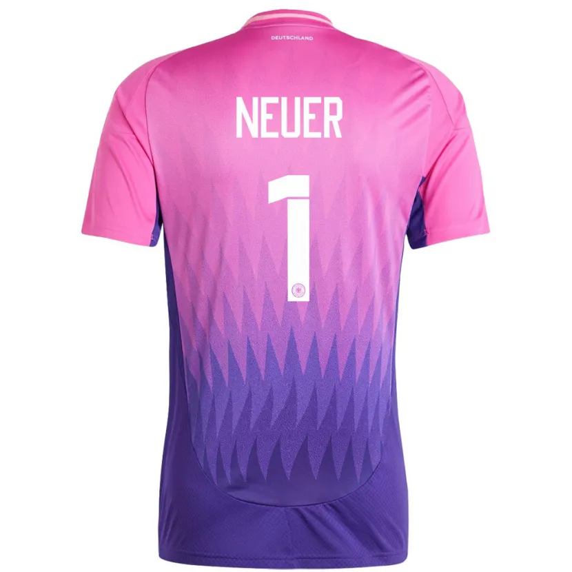 Danxen Dame Tyskland Manuel Neuer #1 Rosa Lilla Bortetrøye Drakt Trøye 24-26 Skjorter T-Skjorte