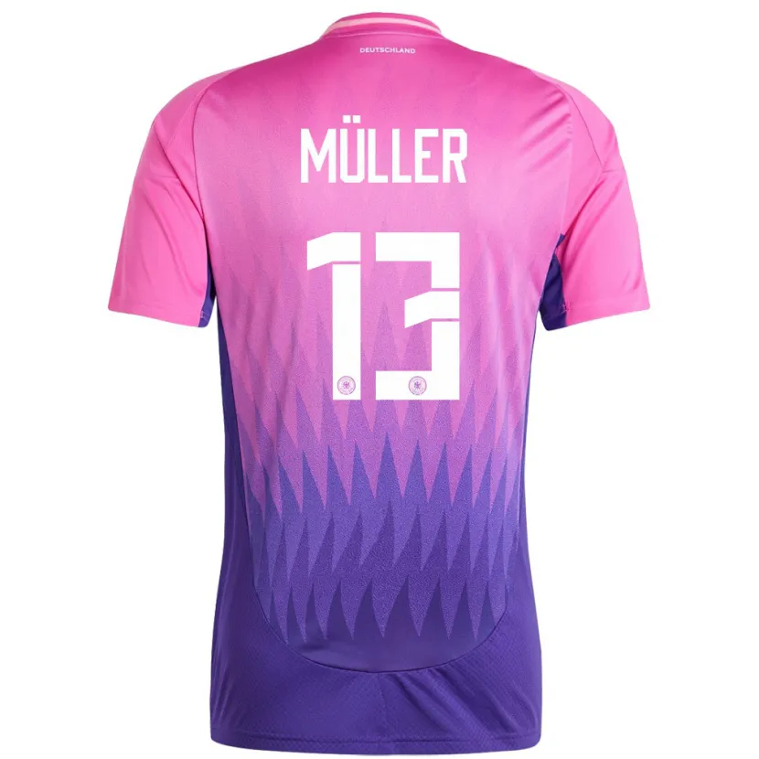 Danxen Dame Tyskland Thomas Muller #13 Rosa Lilla Bortetrøye Drakt Trøye 24-26 Skjorter T-Skjorte