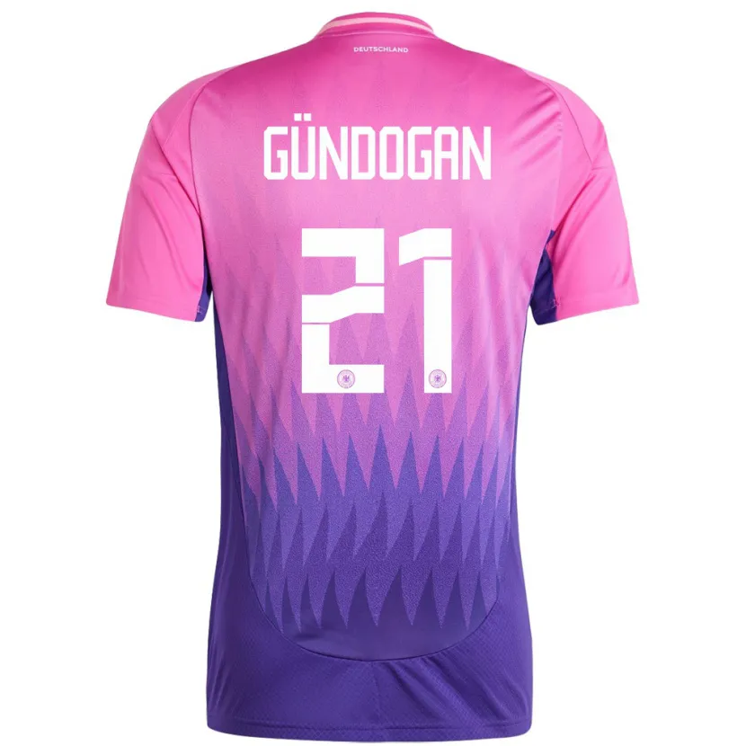Danxen Dame Tyskland Ilkay Gundogan #21 Rosa Lilla Bortetrøye Drakt Trøye 24-26 Skjorter T-Skjorte