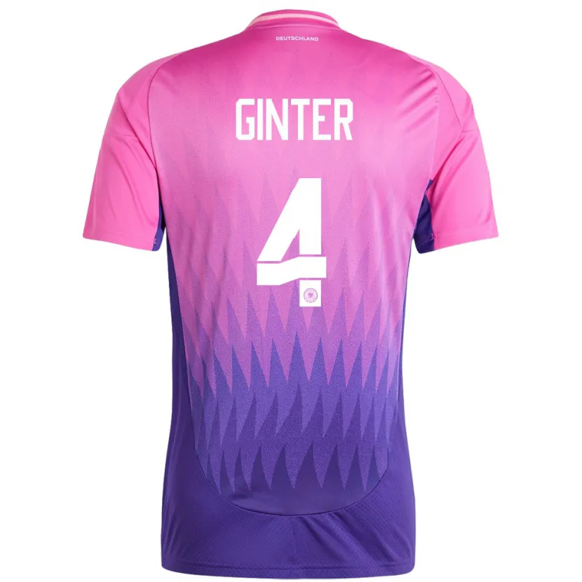 Danxen Dame Tyskland Matthias Ginter #4 Rosa Lilla Bortetrøye Drakt Trøye 24-26 Skjorter T-Skjorte