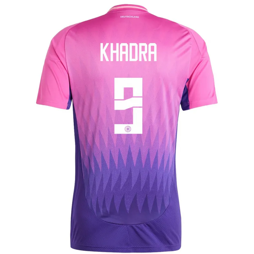 Danxen Dame Tyskland Reda Khadra #9 Rosa Lilla Bortetrøye Drakt Trøye 24-26 Skjorter T-Skjorte