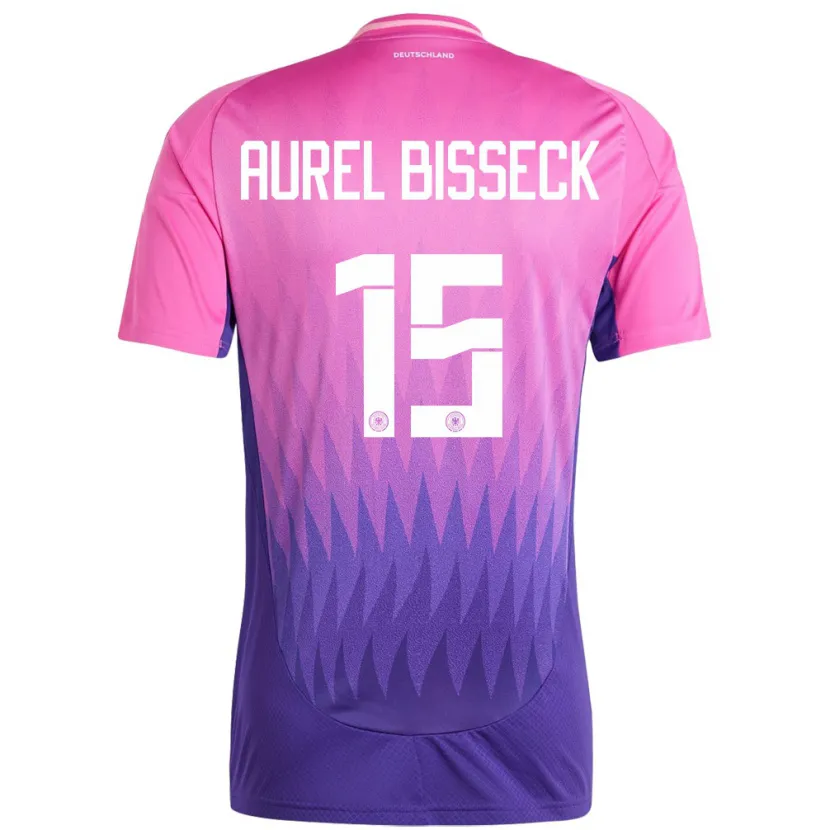 Danxen Dame Tyskland Yann Aurel Bisseck #15 Rosa Lilla Bortetrøye Drakt Trøye 24-26 Skjorter T-Skjorte
