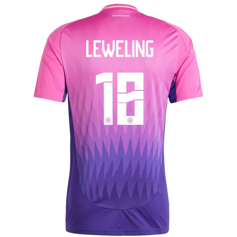 Danxen Dame Tyskland Jamie Leweling #18 Rosa Lilla Bortetrøye Drakt Trøye 24-26 Skjorter T-Skjorte