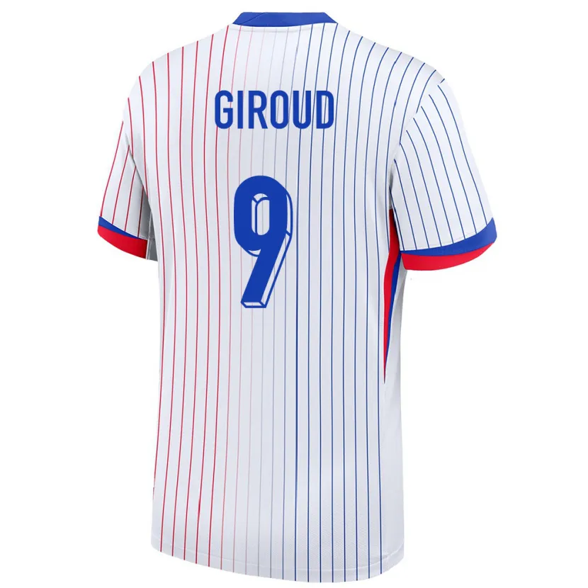 Danxen Dame Frankrike Olivier Giroud #9 Hvit Bortetrøye Drakt Trøye 24-26 Skjorter T-Skjorte