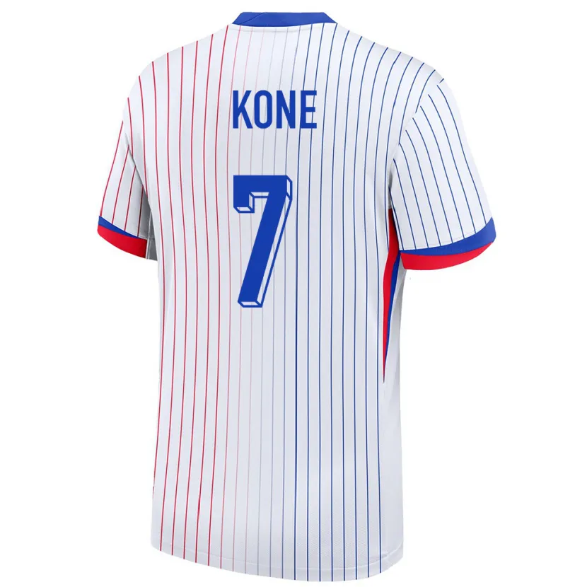 Danxen Dame Frankrike Kouadio Kone #7 Hvit Bortetrøye Drakt Trøye 24-26 Skjorter T-Skjorte