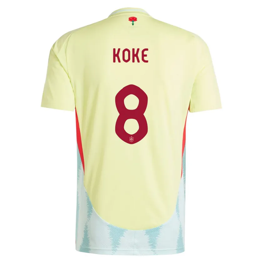 Danxen Dame Spania Koke #8 Gul Bortetrøye Drakt Trøye 24-26 Skjorter T-Skjorte