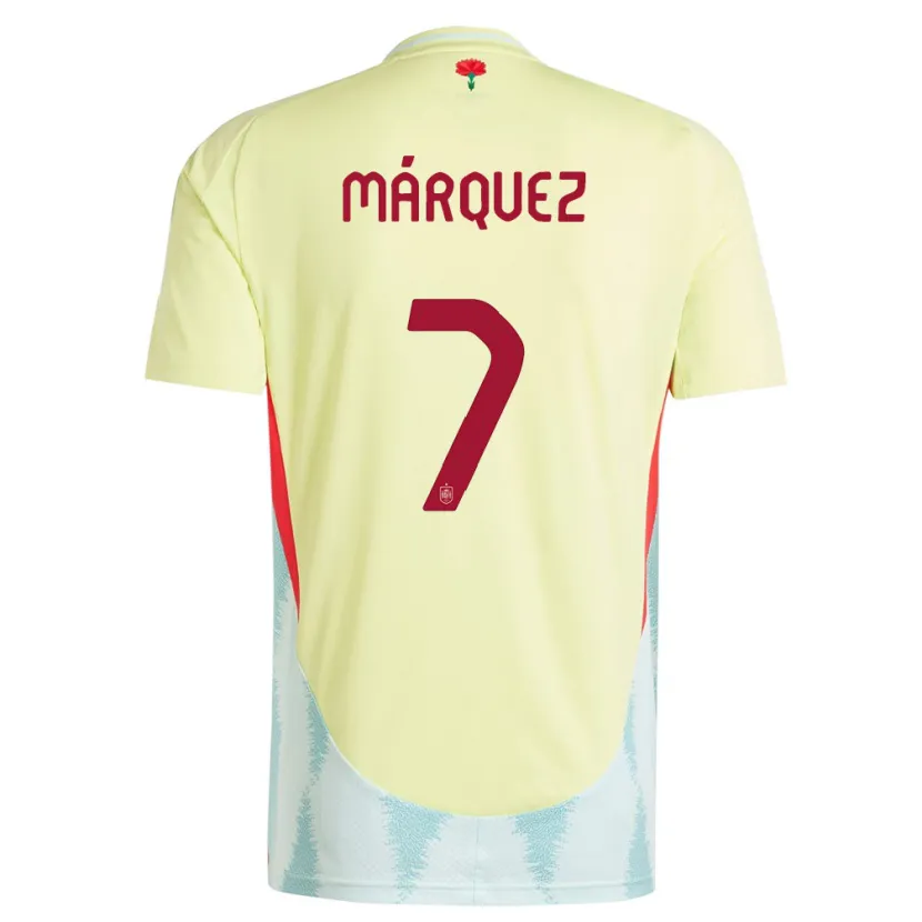 Danxen Dame Spania Rosa Marquez #7 Gul Bortetrøye Drakt Trøye 24-26 Skjorter T-Skjorte