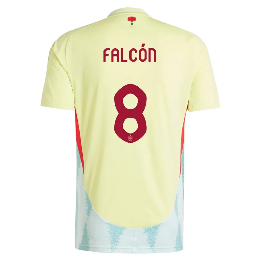 Danxen Dame Spania Andrea Falcon #8 Gul Bortetrøye Drakt Trøye 24-26 Skjorter T-Skjorte