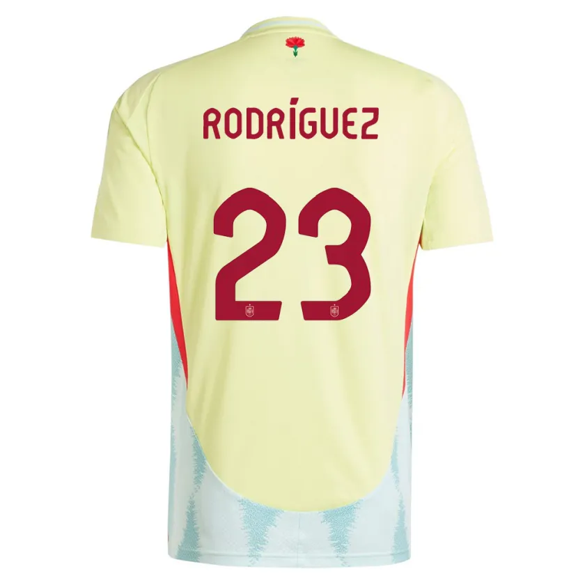 Danxen Dame Spania Misa Rodriguez #23 Gul Bortetrøye Drakt Trøye 24-26 Skjorter T-Skjorte