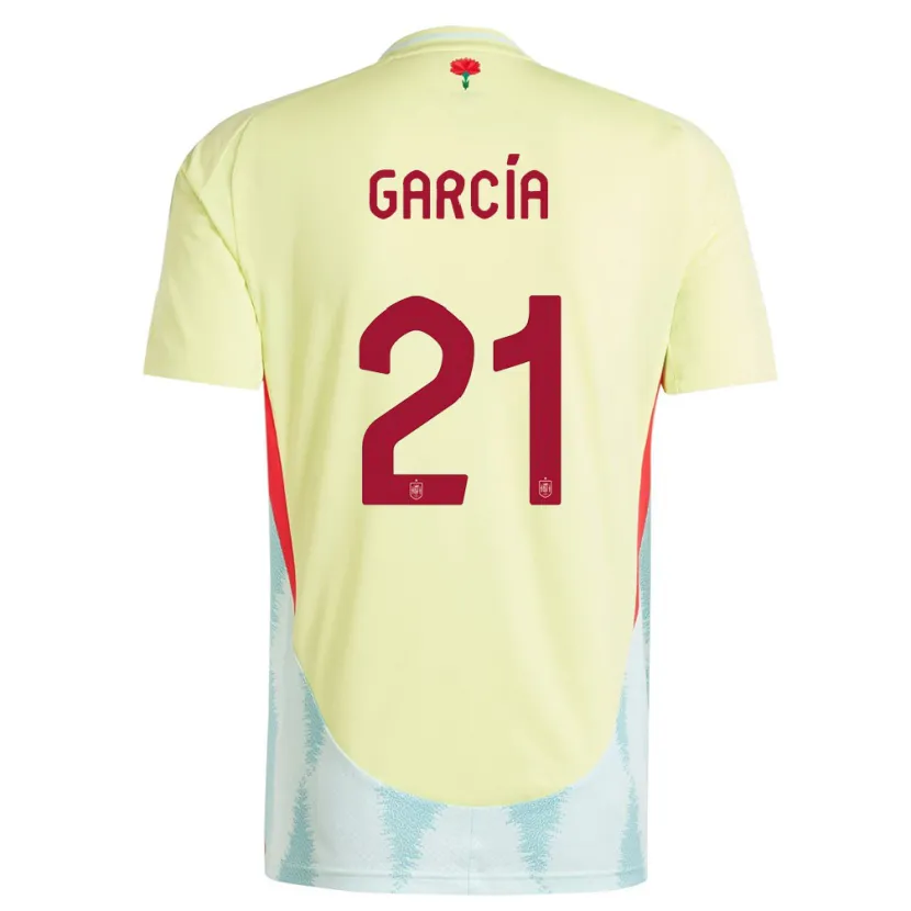 Danxen Dame Spania Sheila Garcia #21 Gul Bortetrøye Drakt Trøye 24-26 Skjorter T-Skjorte