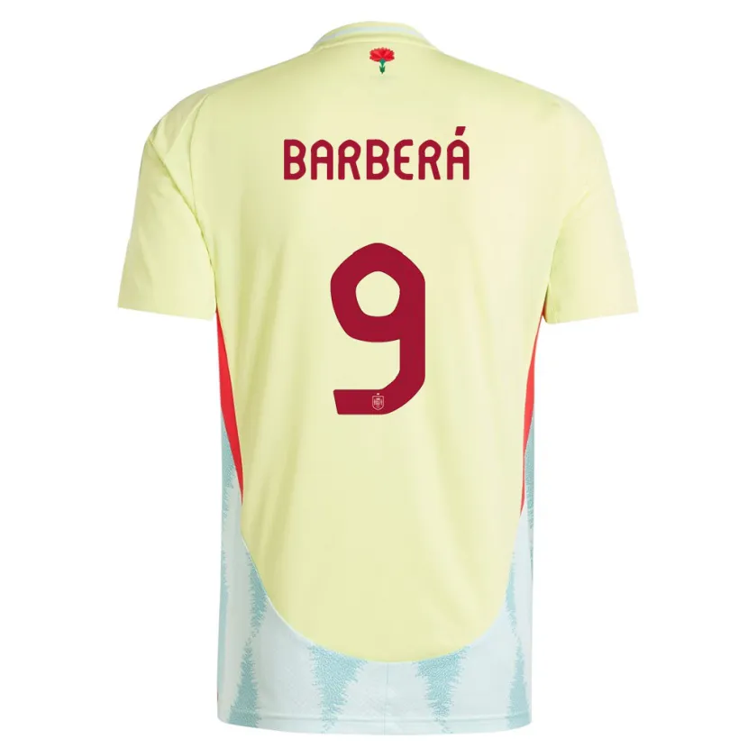 Danxen Dame Spania Victor Barbera #9 Gul Bortetrøye Drakt Trøye 24-26 Skjorter T-Skjorte