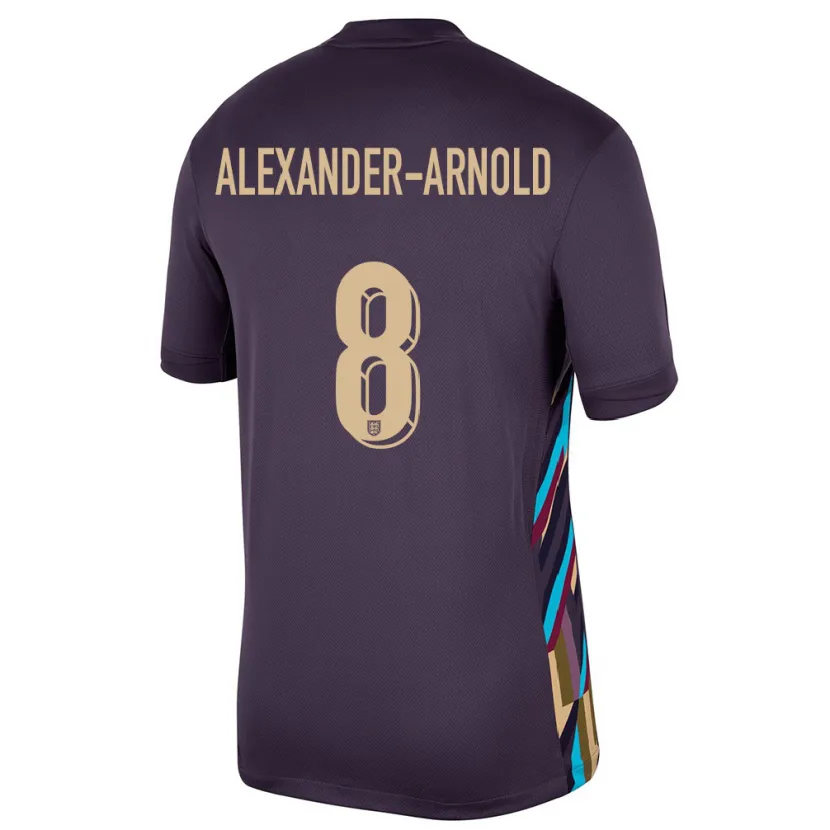 Danxen Dame England Trent Alexander-Arnold #8 Mørk Rosin Bortetrøye Drakt Trøye 24-26 Skjorter T-Skjorte