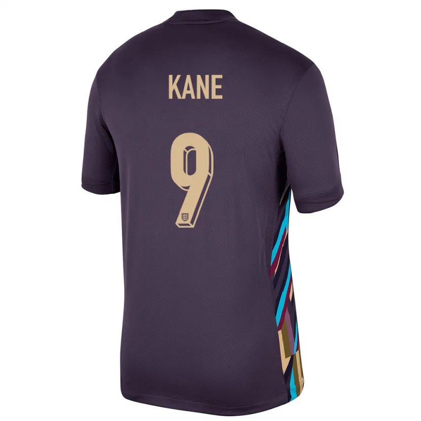 Danxen Dame England Harry Kane #9 Mørk Rosin Bortetrøye Drakt Trøye 24-26 Skjorter T-Skjorte