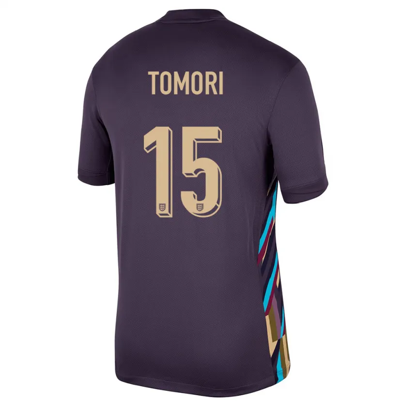 Danxen Dame England Fikayo Tomori #15 Mørk Rosin Bortetrøye Drakt Trøye 24-26 Skjorter T-Skjorte