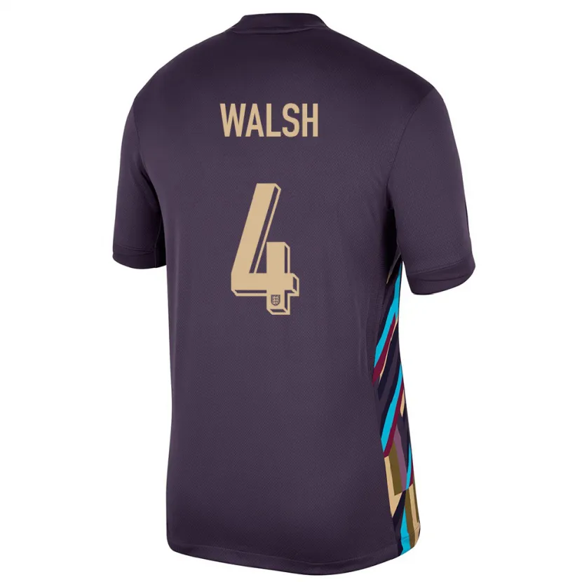 Danxen Dame England Keira Walsh #4 Mørk Rosin Bortetrøye Drakt Trøye 24-26 Skjorter T-Skjorte