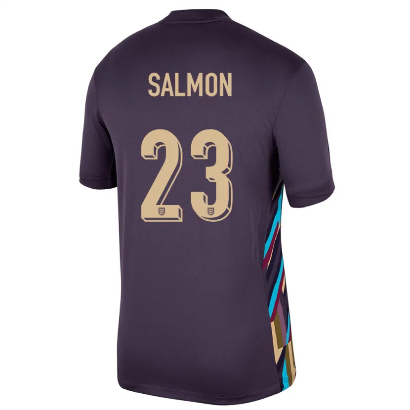 Danxen Dame England Ebony Salmon #23 Mørk Rosin Bortetrøye Drakt Trøye 24-26 Skjorter T-Skjorte