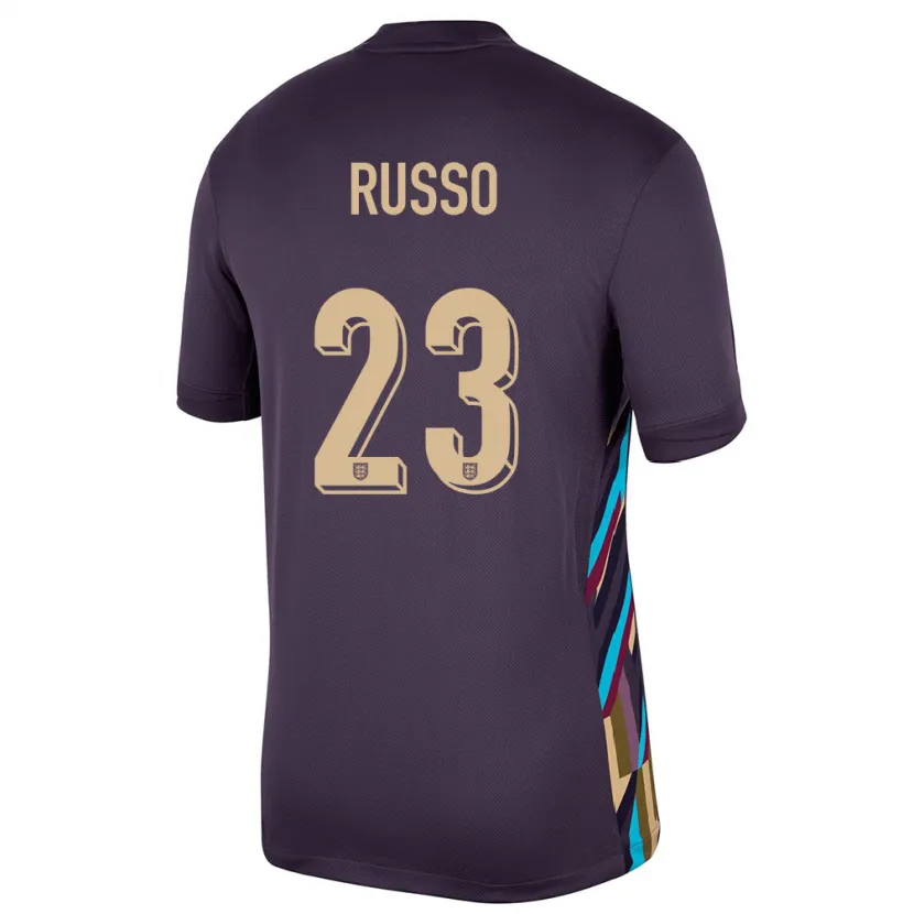 Danxen Dame England Alessia Russo #23 Mørk Rosin Bortetrøye Drakt Trøye 24-26 Skjorter T-Skjorte