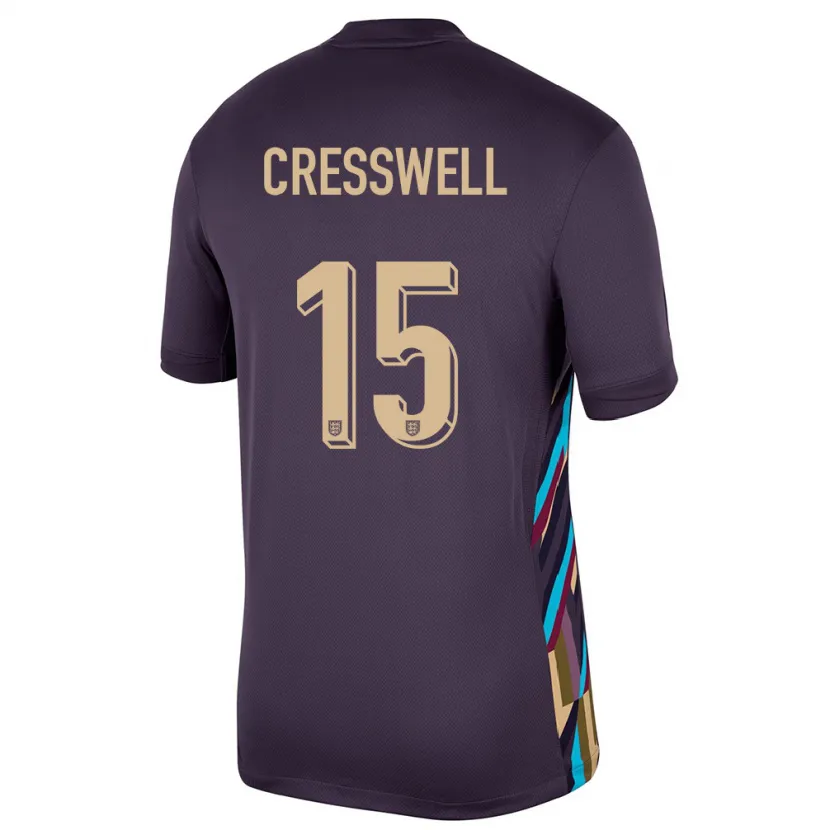 Danxen Dame England Charlie Cresswell #15 Mørk Rosin Bortetrøye Drakt Trøye 24-26 Skjorter T-Skjorte