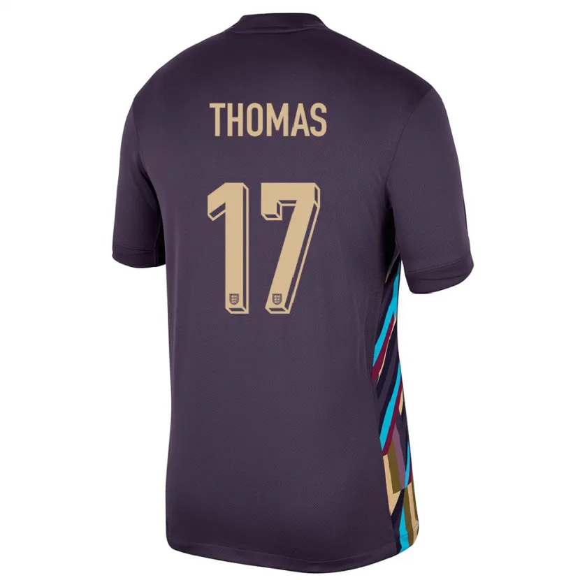 Danxen Dame England Luke Thomas #17 Mørk Rosin Bortetrøye Drakt Trøye 24-26 Skjorter T-Skjorte
