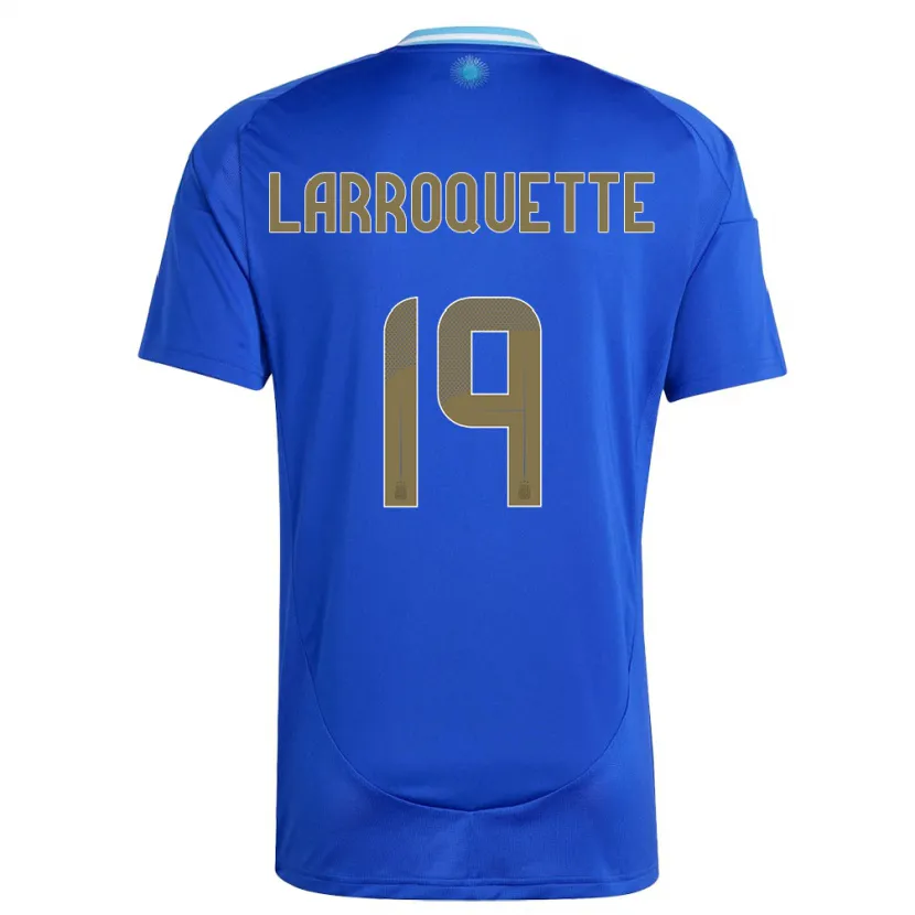 Danxen Dame Argentina Mariana Larroquette #19 Blå Bortetrøye Drakt Trøye 24-26 Skjorter T-Skjorte