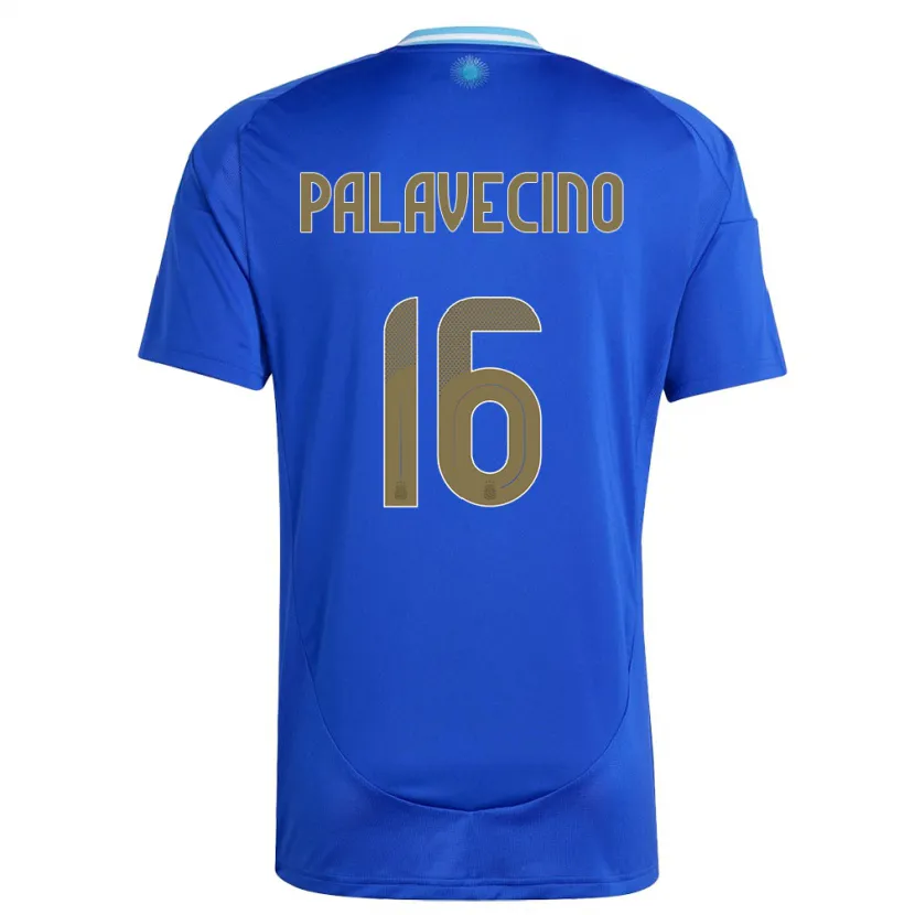 Danxen Dame Argentina Nicolas Palavecino #16 Blå Bortetrøye Drakt Trøye 24-26 Skjorter T-Skjorte