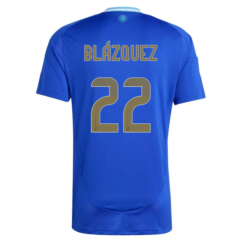 Danxen Dame Argentina Joaquin Blazquez #22 Blå Bortetrøye Drakt Trøye 24-26 Skjorter T-Skjorte