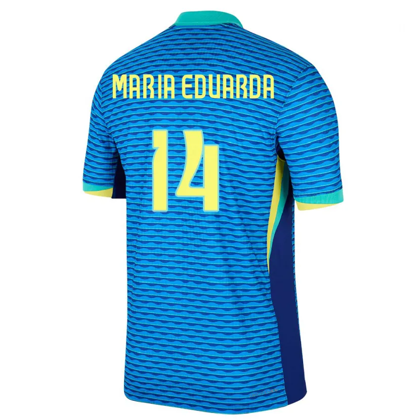 Danxen Dame Brasil Maria Eduarda #14 Blå Bortetrøye Drakt Trøye 24-26 Skjorter T-Skjorte