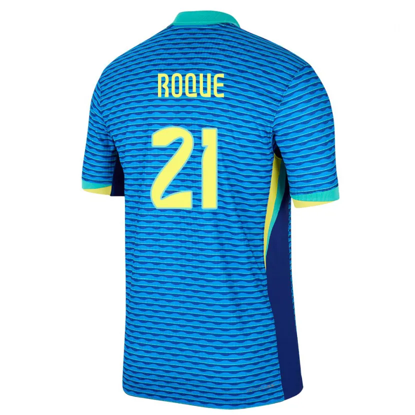 Danxen Dame Brasil Vitor Roque #21 Blå Bortetrøye Drakt Trøye 24-26 Skjorter T-Skjorte