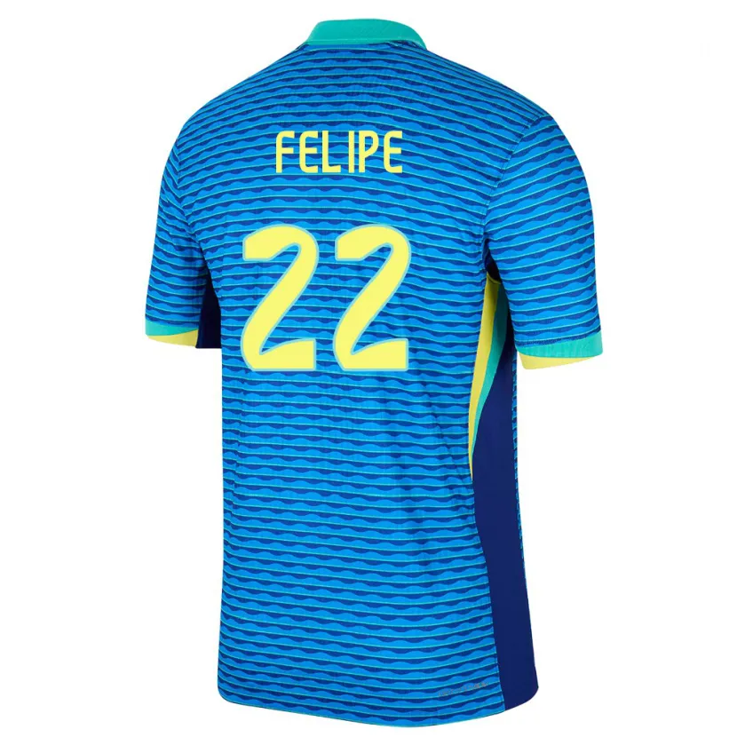 Danxen Dame Brasil Cayo Felipe #22 Blå Bortetrøye Drakt Trøye 24-26 Skjorter T-Skjorte