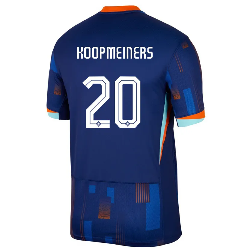 Danxen Dame Nederland Teun Koopmeiners #20 Blå Bortetrøye Drakt Trøye 24-26 Skjorter T-Skjorte