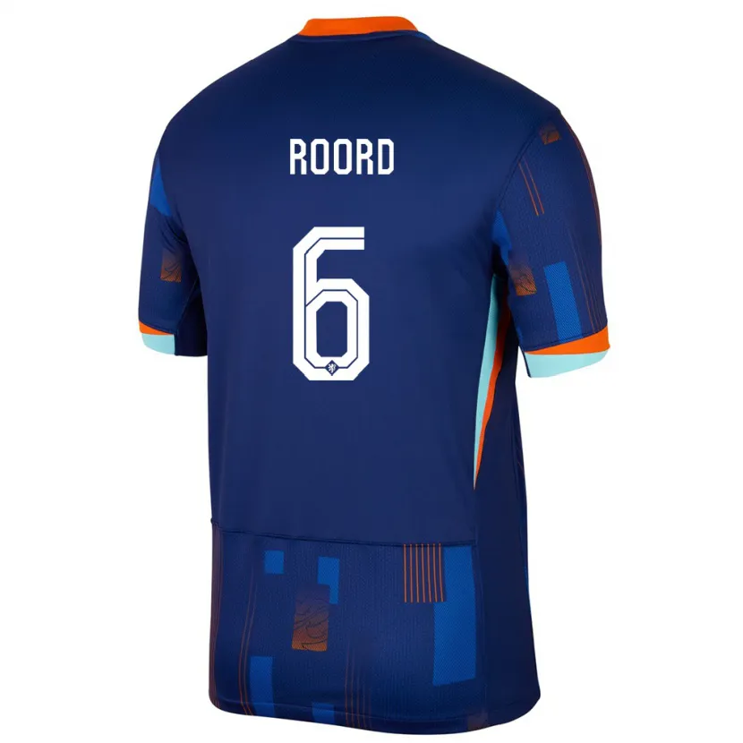 Danxen Dame Nederland Jill Roord #6 Blå Bortetrøye Drakt Trøye 24-26 Skjorter T-Skjorte
