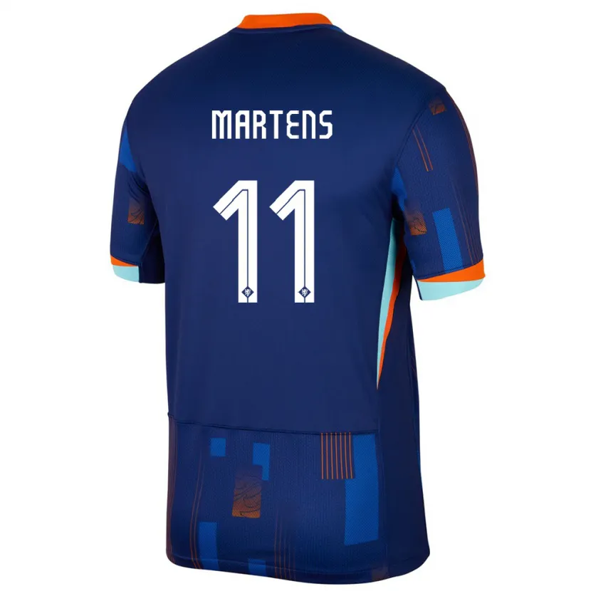 Danxen Dame Nederland Lieke Martens #11 Blå Bortetrøye Drakt Trøye 24-26 Skjorter T-Skjorte