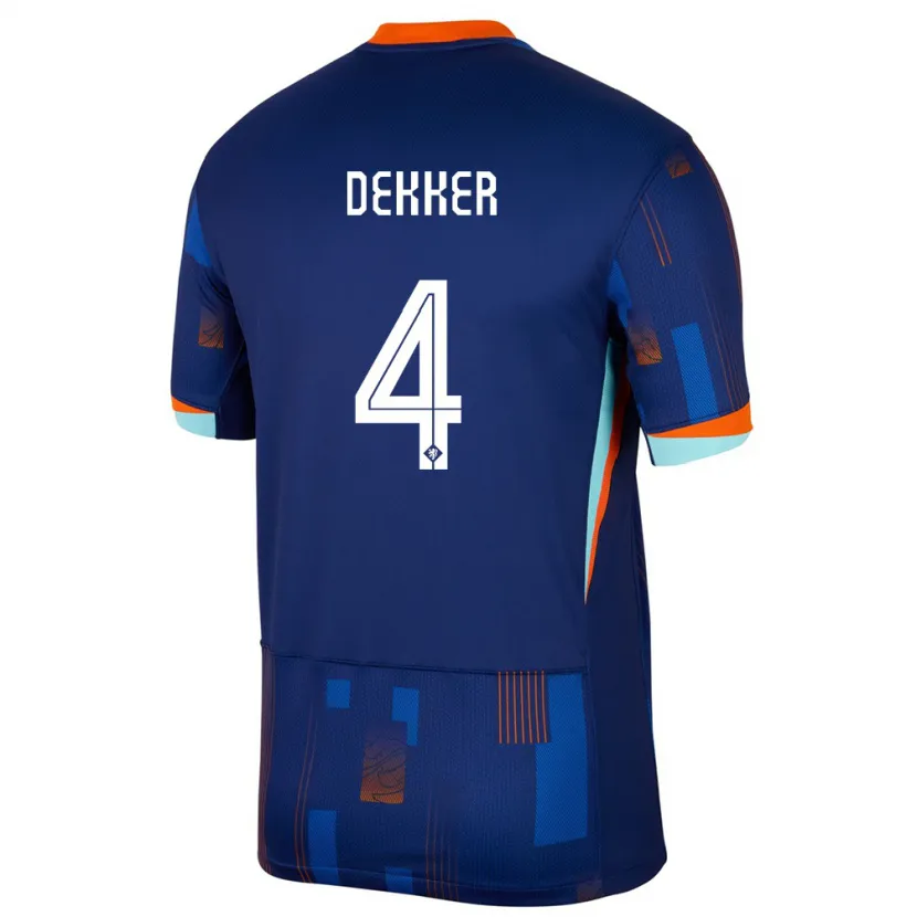 Danxen Dame Nederland Maxim Dekker #4 Blå Bortetrøye Drakt Trøye 24-26 Skjorter T-Skjorte