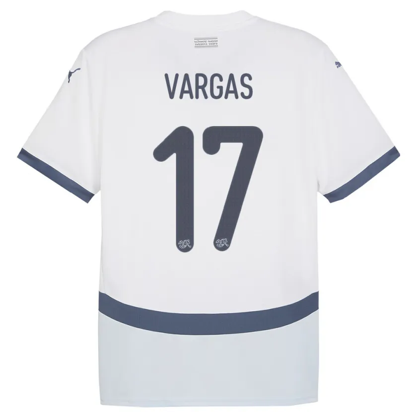 Danxen Dame Sveits Ruben Vargas #17 Hvit Bortetrøye Drakt Trøye 24-26 Skjorter T-Skjorte