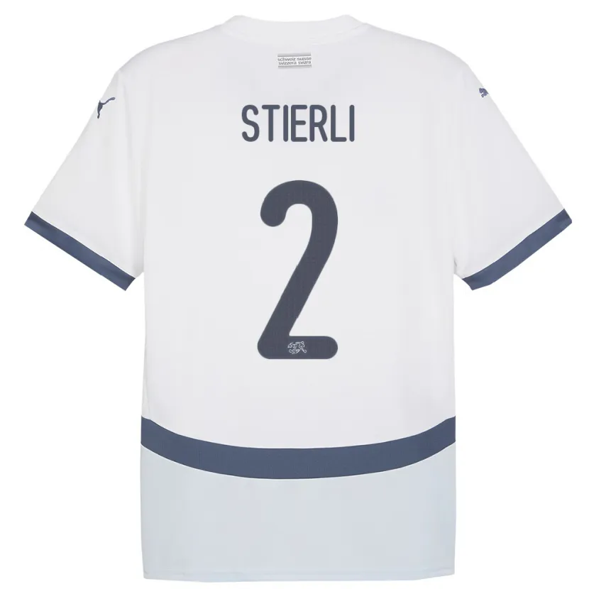 Danxen Dame Sveits Julia Stierli #2 Hvit Bortetrøye Drakt Trøye 24-26 Skjorter T-Skjorte