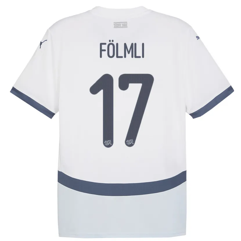 Danxen Dame Sveits Svenja Folmli #17 Hvit Bortetrøye Drakt Trøye 24-26 Skjorter T-Skjorte