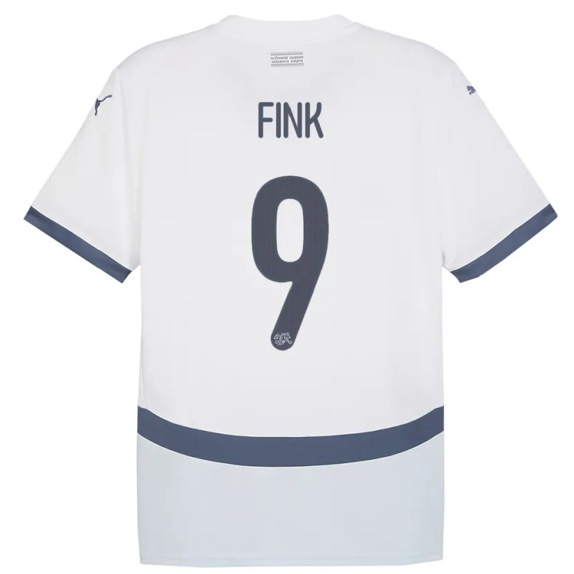 Danxen Dame Sveits Bradley Fink #9 Hvit Bortetrøye Drakt Trøye 24-26 Skjorter T-Skjorte