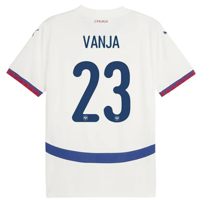 Danxen Dame Serbia Vanja Milinkovic-Savic #23 Hvit Bortetrøye Drakt Trøye 24-26 Skjorter T-Skjorte