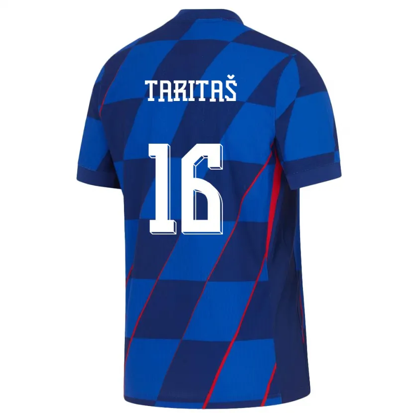 Danxen Dame Kroatia Martina Taritas #16 Blå Bortetrøye Drakt Trøye 24-26 Skjorter T-Skjorte