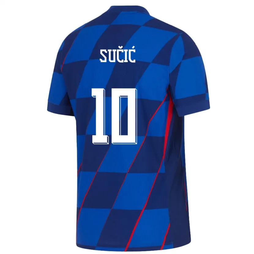 Danxen Dame Kroatia Luka Sucic #10 Blå Bortetrøye Drakt Trøye 24-26 Skjorter T-Skjorte