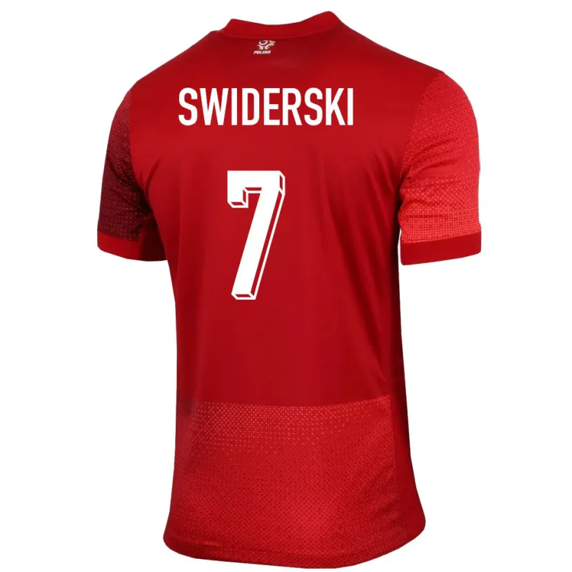 Danxen Dame Polen Karol Swiderski #7 Rød Bortetrøye Drakt Trøye 24-26 Skjorter T-Skjorte