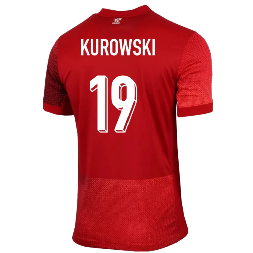 Danxen Dame Polen Milosz Kurowski #19 Rød Bortetrøye Drakt Trøye 24-26 Skjorter T-Skjorte