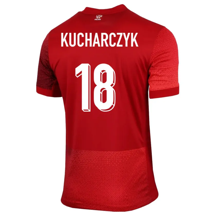 Danxen Dame Polen Filip Kucharczyk #18 Rød Bortetrøye Drakt Trøye 24-26 Skjorter T-Skjorte