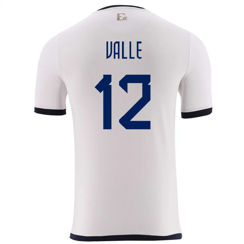 Danxen Dame Ecuador Gonzalo Valle #12 Hvit Bortetrøye Drakt Trøye 24-26 Skjorter T-Skjorte